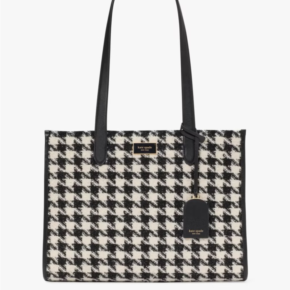 Kate Spade Houndstooth Black and White Tote